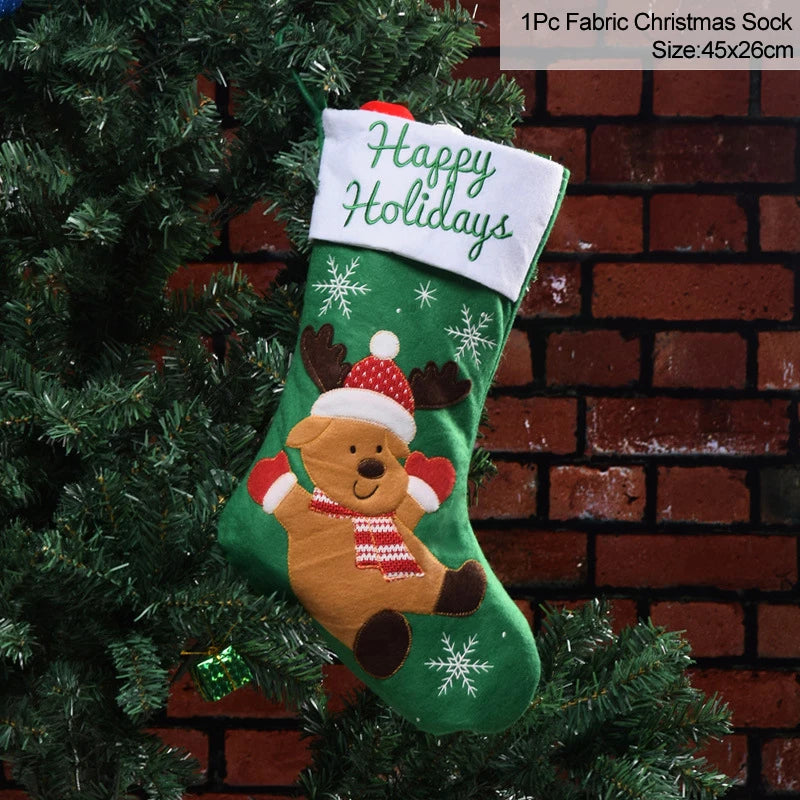 Knitted Fleece Christmas Stockings Candy Bags
