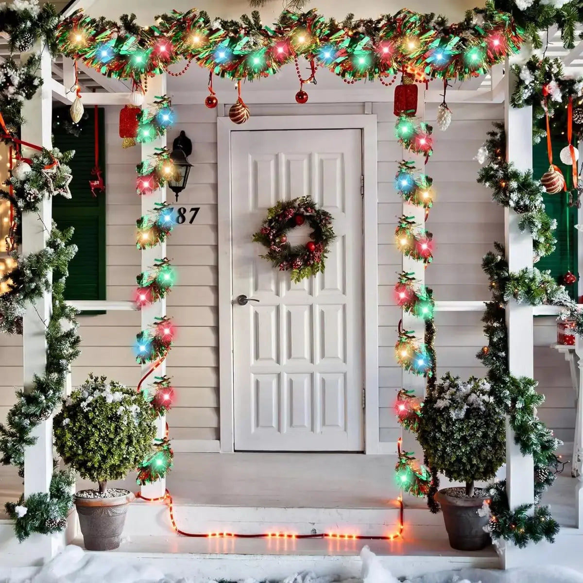 LED Shiny Metallic Christmas Tinsel Garland