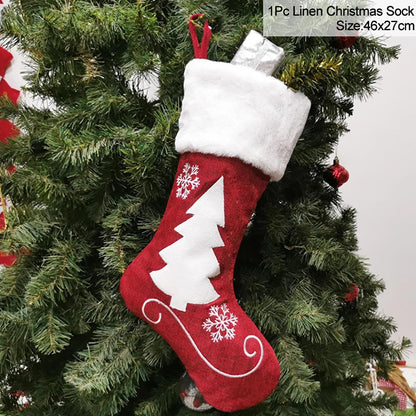 Knitted Fleece Christmas Stockings Candy Bags