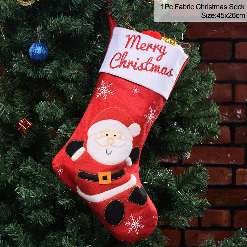 Knitted Fleece Christmas Stockings Candy Bags