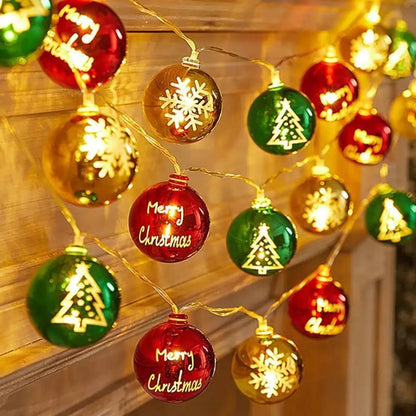 Christmas Balls Star Fairy String Lights Garland