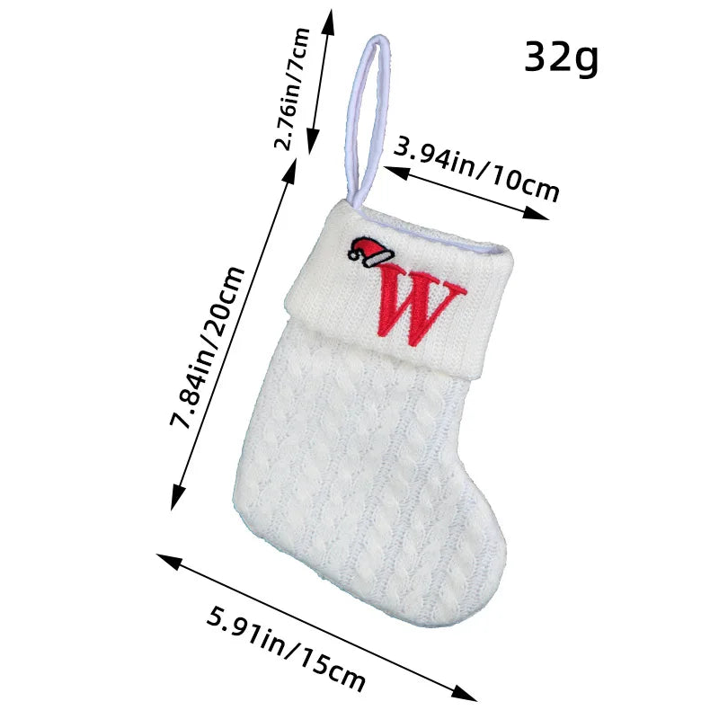 Knitted White Christmas Socks