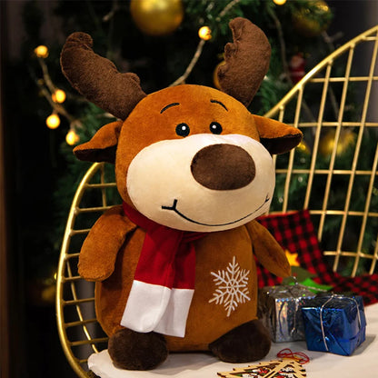 20cm Christmas Plush Dolls Santa Snowman Reindeer Toys