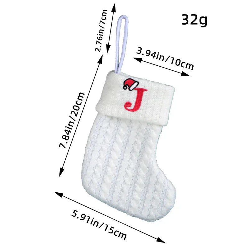Knitted White Christmas Socks