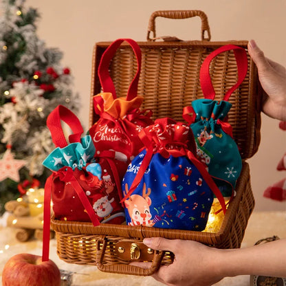 Christmas Drawstring Gift Bags