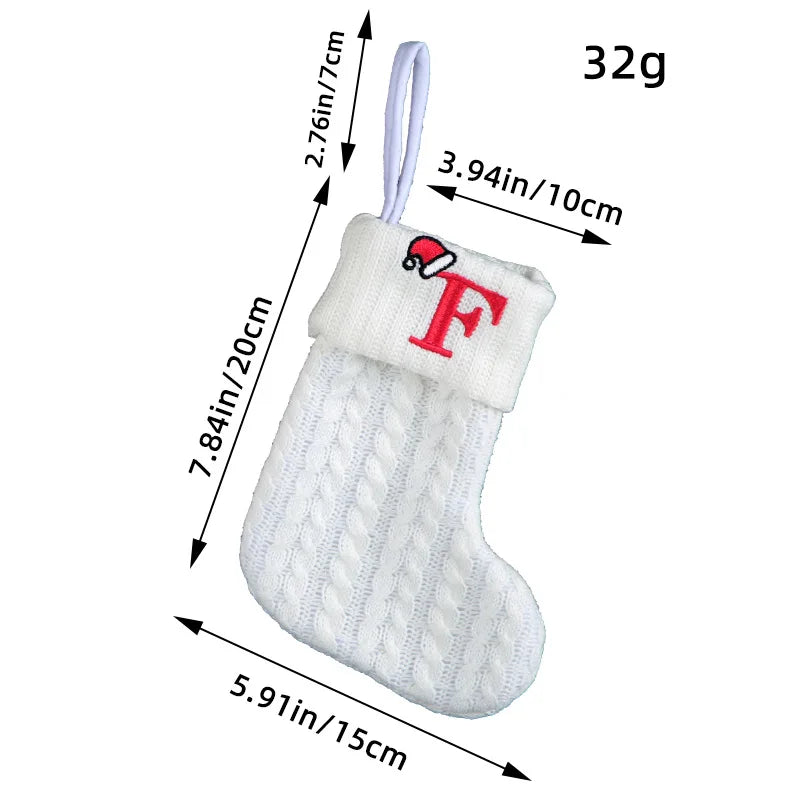 Knitted White Christmas Socks