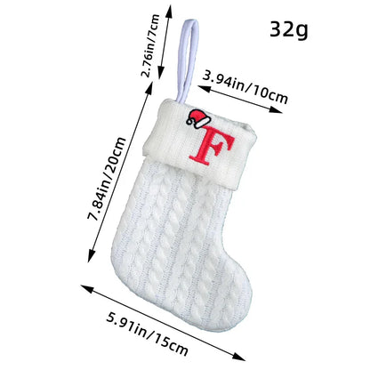 Knitted White Christmas Socks