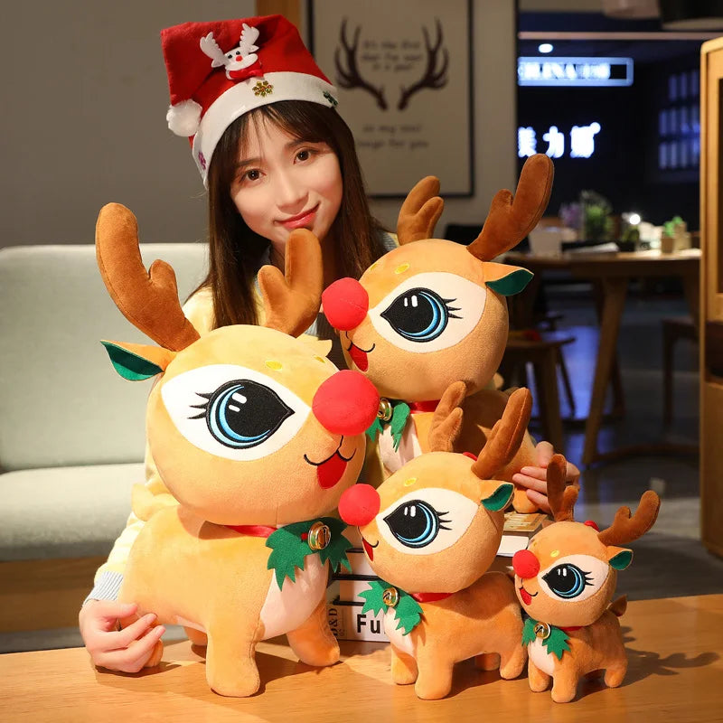 20cm Christmas Plush Dolls Santa Snowman Reindeer Toys