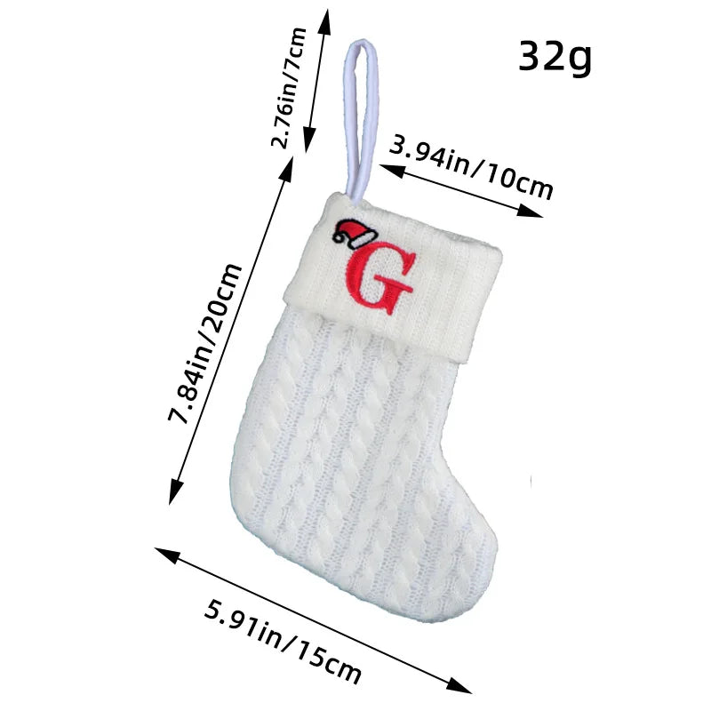 Knitted White Christmas Socks