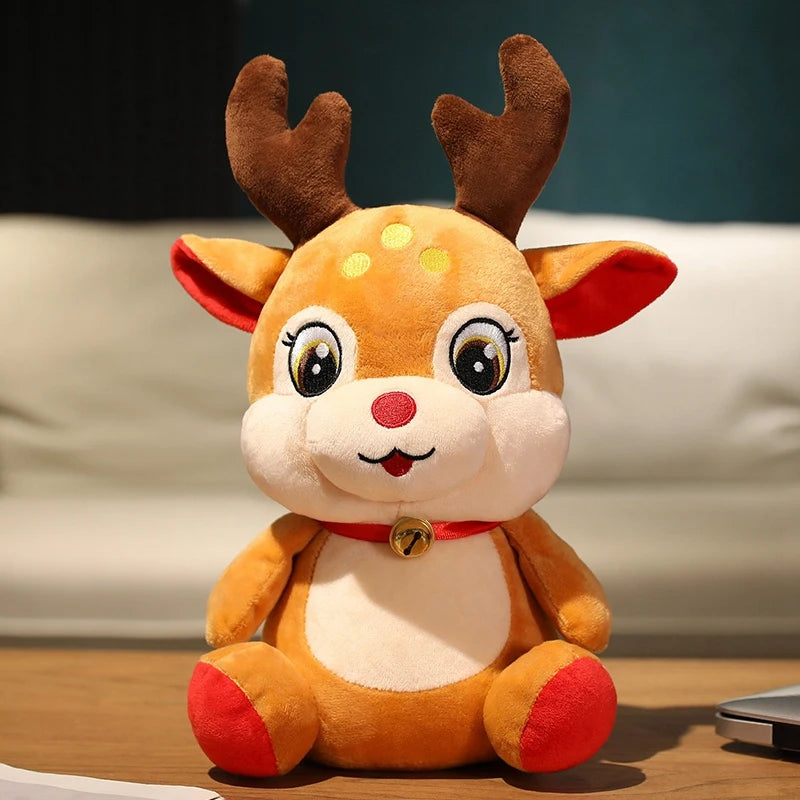 20cm Christmas Plush Dolls Santa Snowman Reindeer Toys