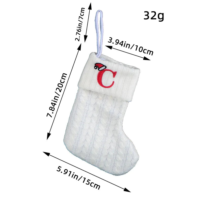 Knitted White Christmas Socks
