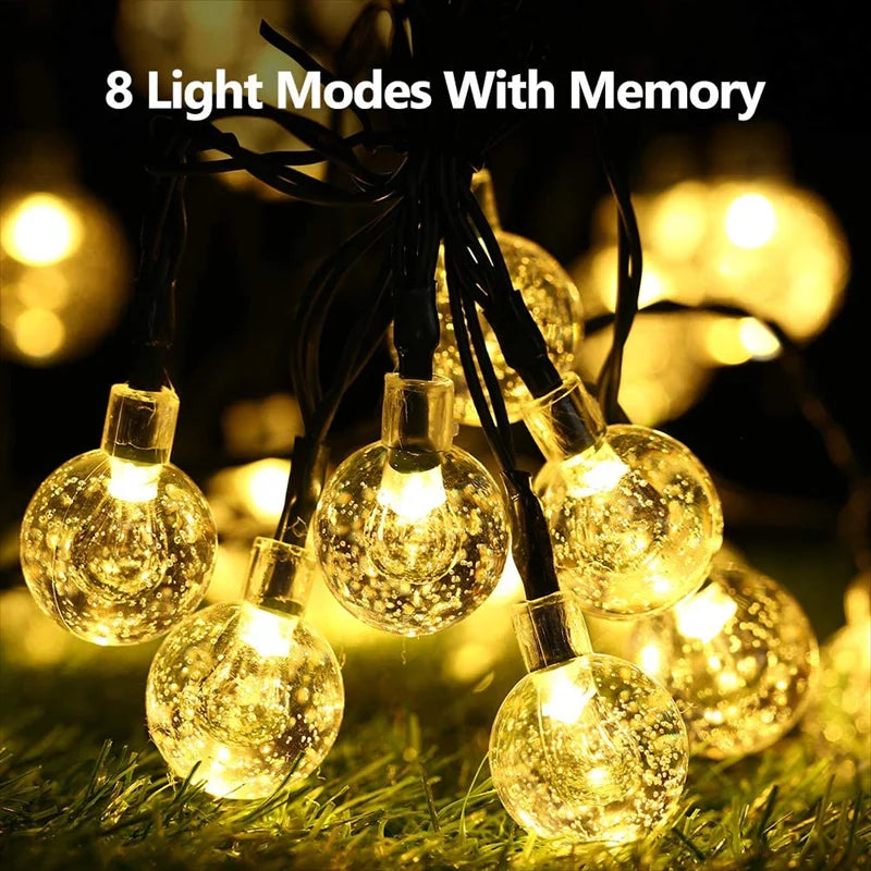 Solar Crystal Globe String Lights