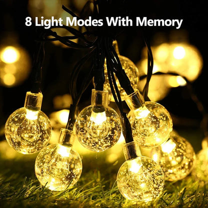 Solar Crystal Globe String Lights