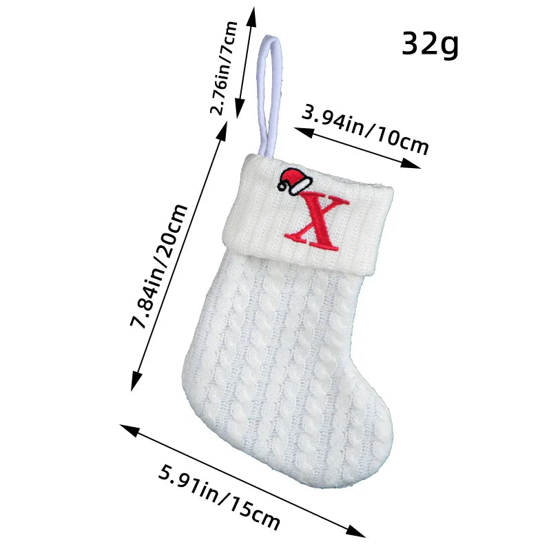 Knitted White Christmas Socks