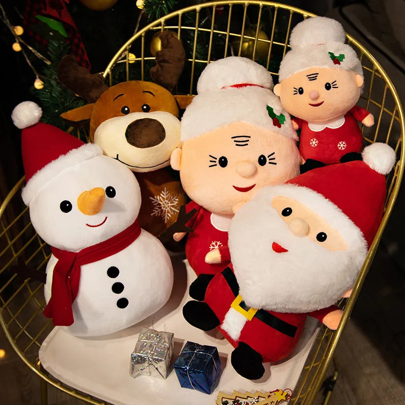 20cm Christmas Plush Dolls Santa Snowman Reindeer Toys