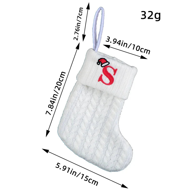 Knitted White Christmas Socks