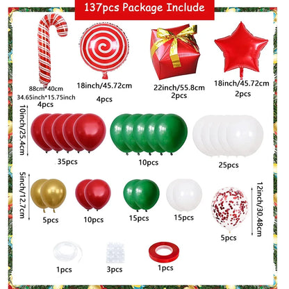 137PCS Christmas Balloon Arch Set