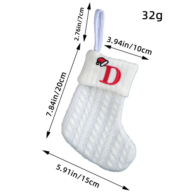 Knitted White Christmas Socks