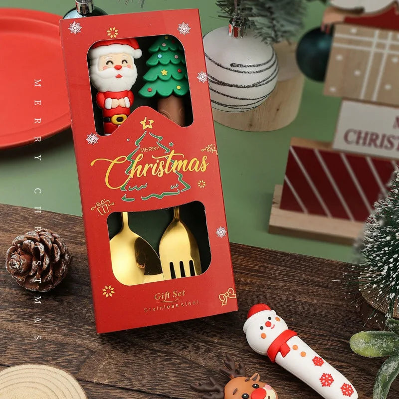 Stainless Steel Christmas Cutlery Set