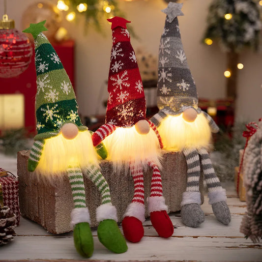 LED Faceless Gnome Doll Christmas Decoration