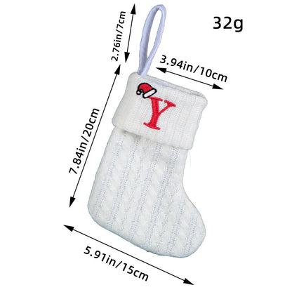 Knitted White Christmas Socks