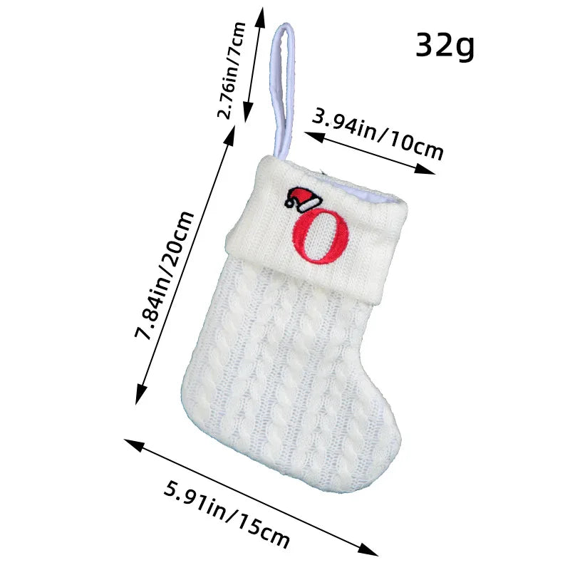 Knitted White Christmas Socks