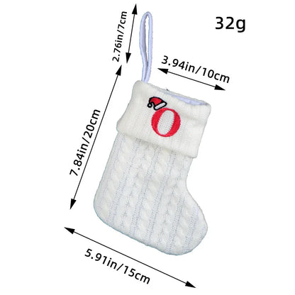 Knitted White Christmas Socks