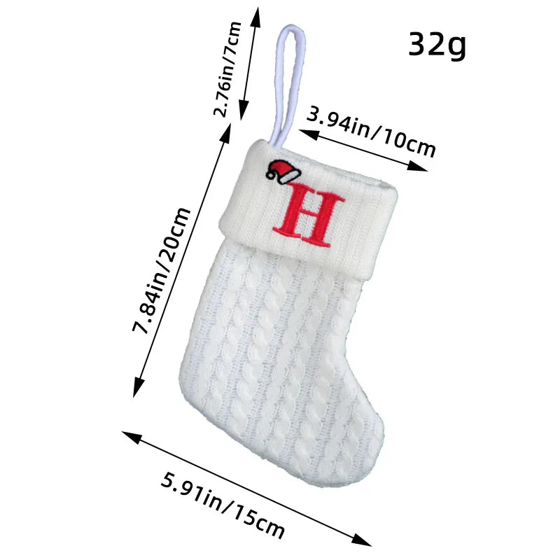 Knitted White Christmas Socks