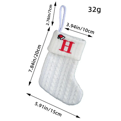 Knitted White Christmas Socks