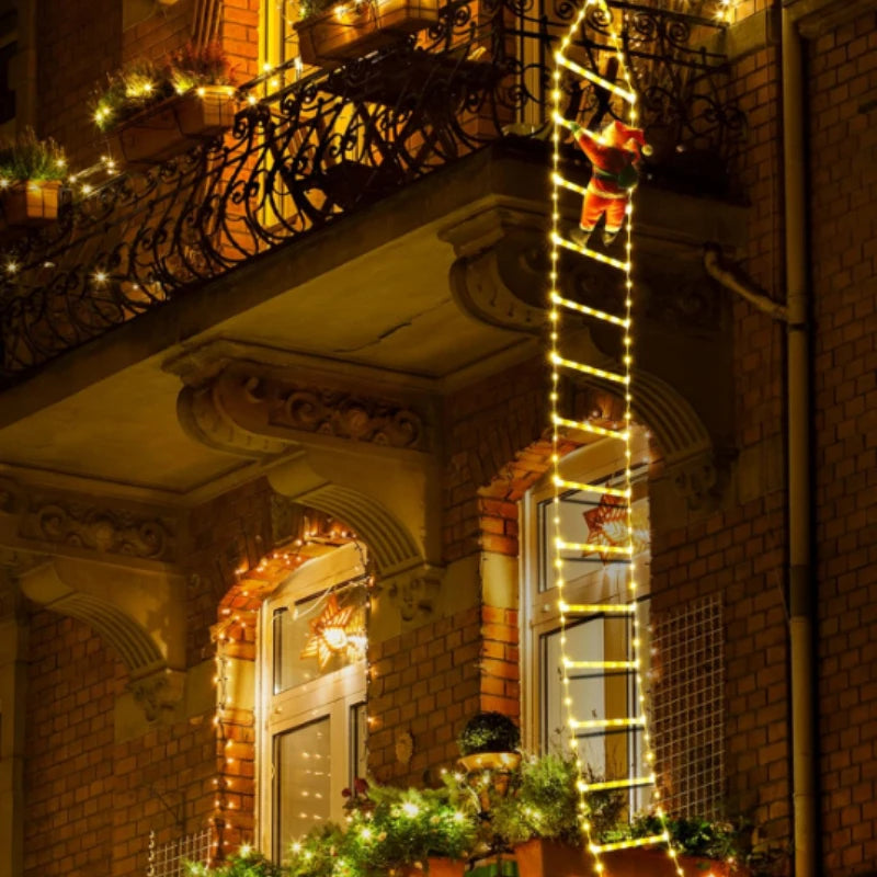 LED Santa Claus Climbing Ladder Light