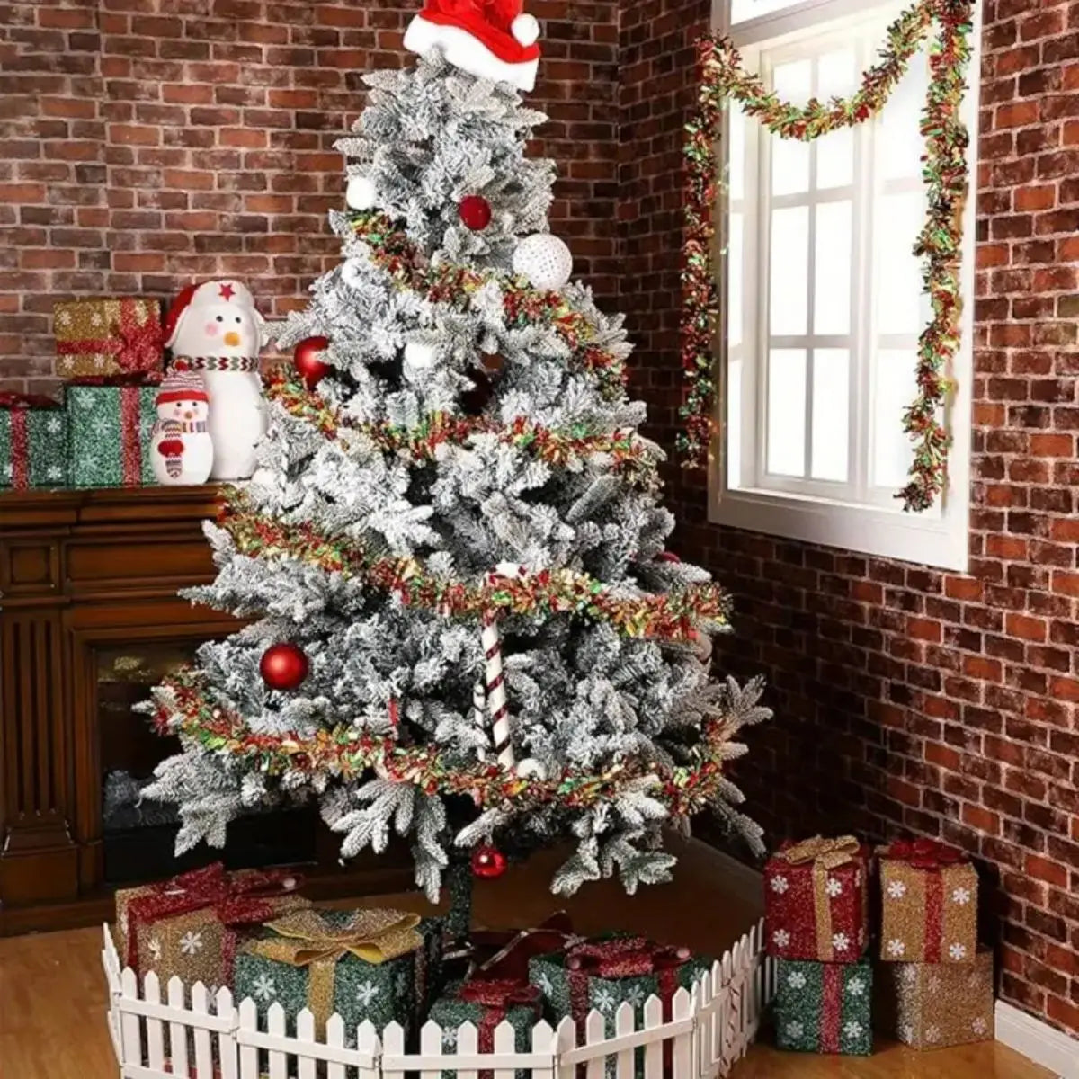 LED Shiny Metallic Christmas Tinsel Garland