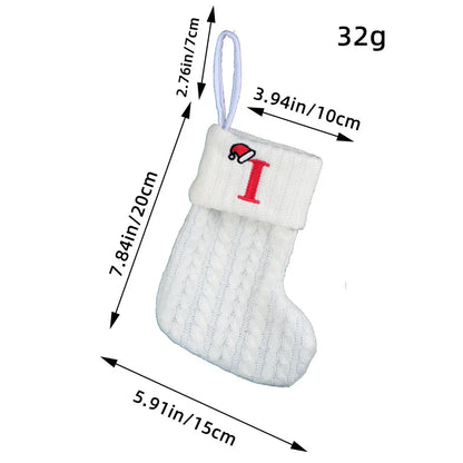 Knitted White Christmas Socks
