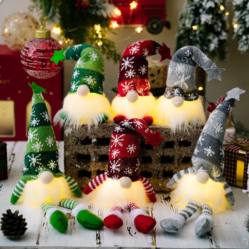 LED Faceless Gnome Doll Christmas Decoration