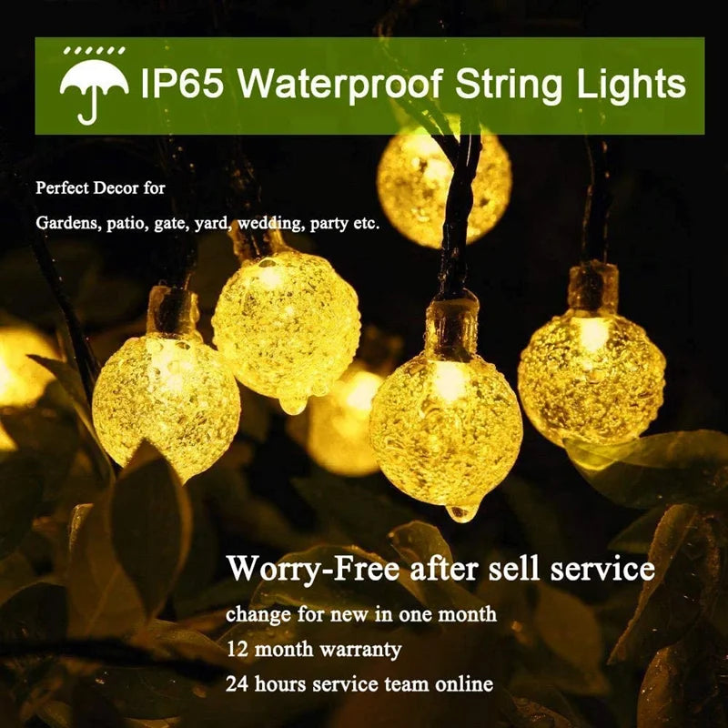 Solar Crystal Globe String Lights
