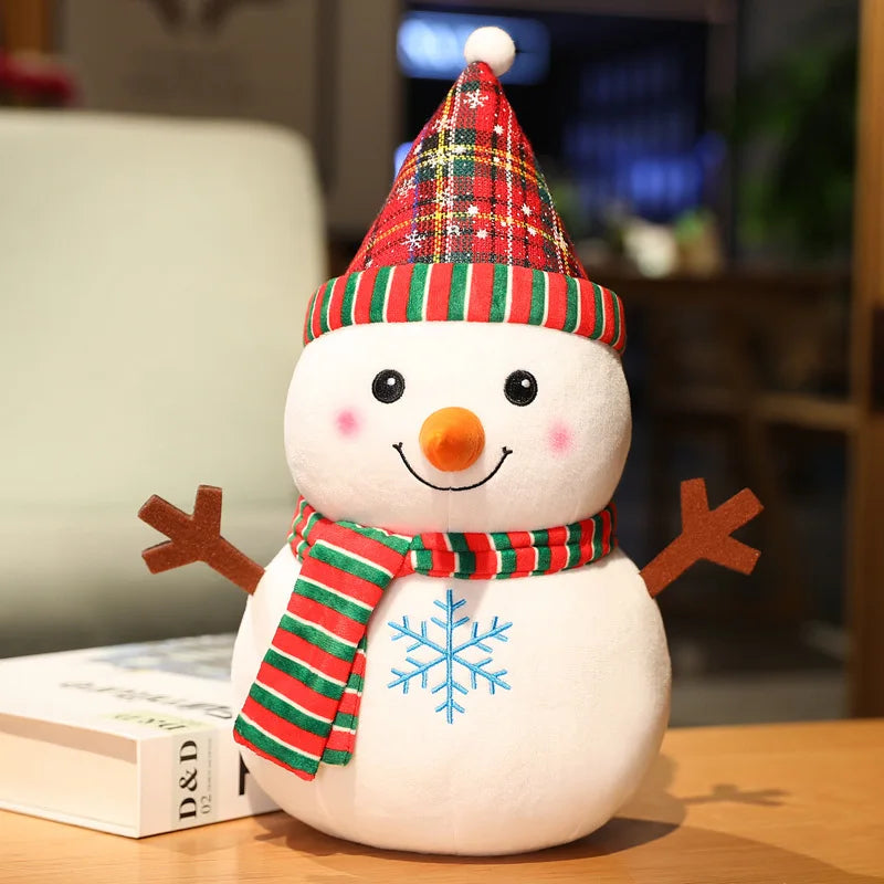 20cm Christmas Plush Dolls Santa Snowman Reindeer Toys