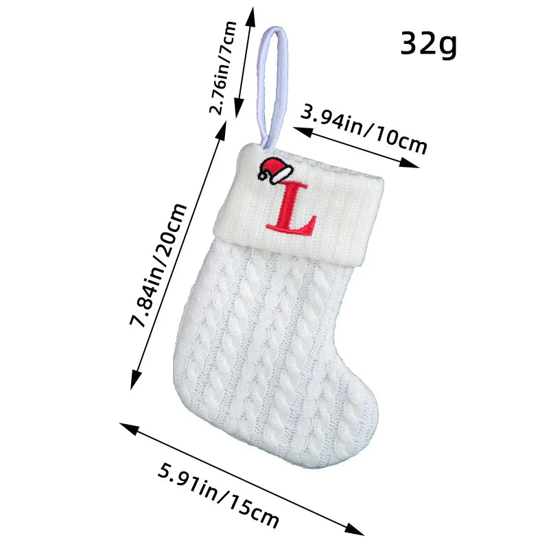 Knitted White Christmas Socks