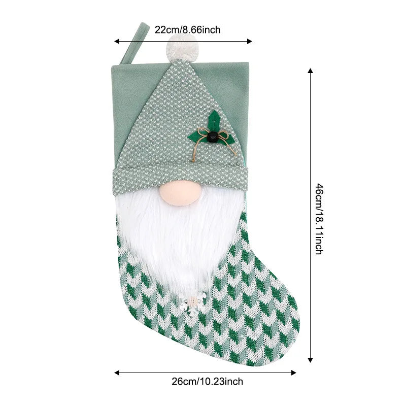 Knitted Green Christmas Gift Socks