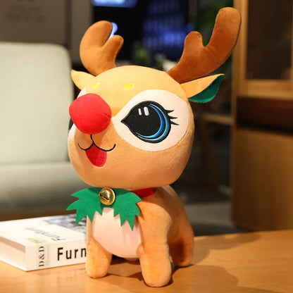 20cm Christmas Plush Dolls Santa Snowman Reindeer Toys