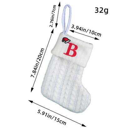 Knitted White Christmas Socks