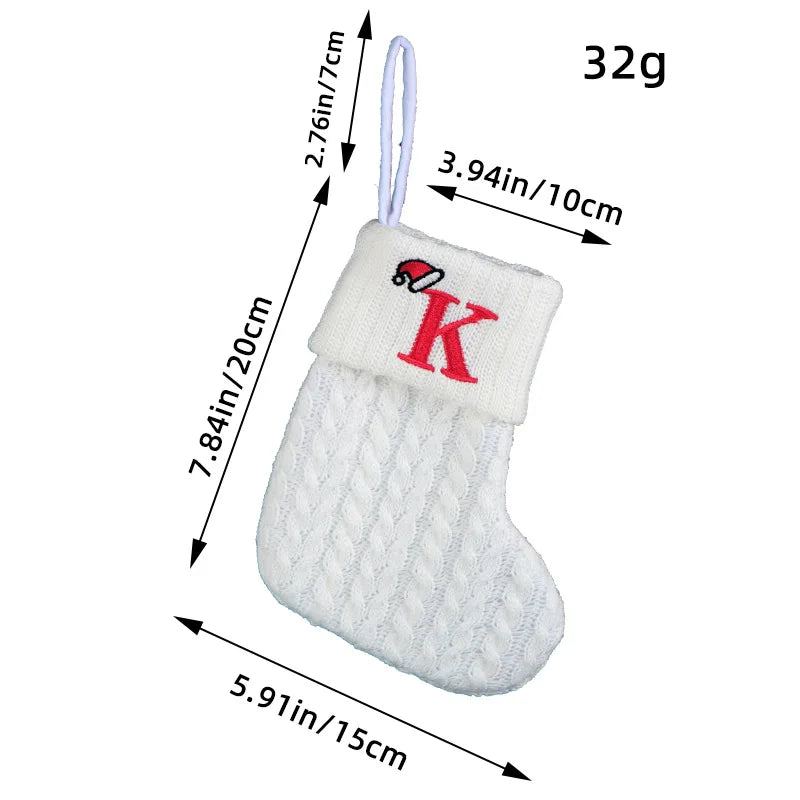 Knitted White Christmas Socks